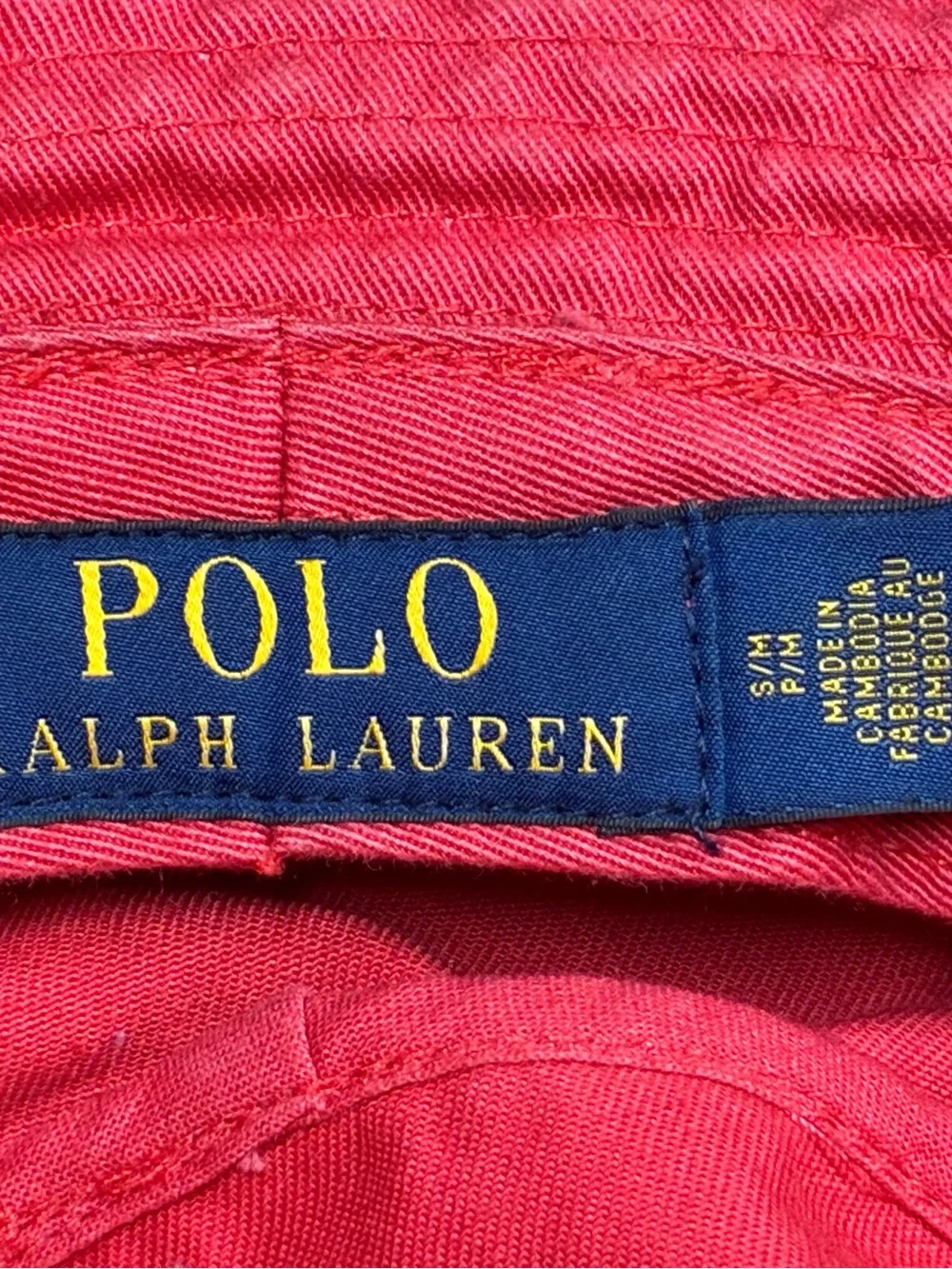 Polo by Ralph Lauren Red Bucket Hat with Navy Logo